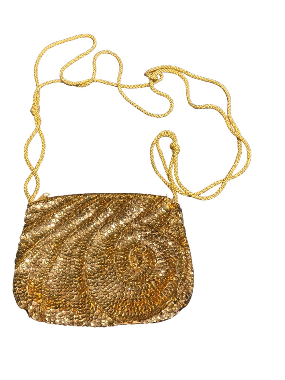 Vintage 1950s gold sequin handbag La regale LTD Made In Macau